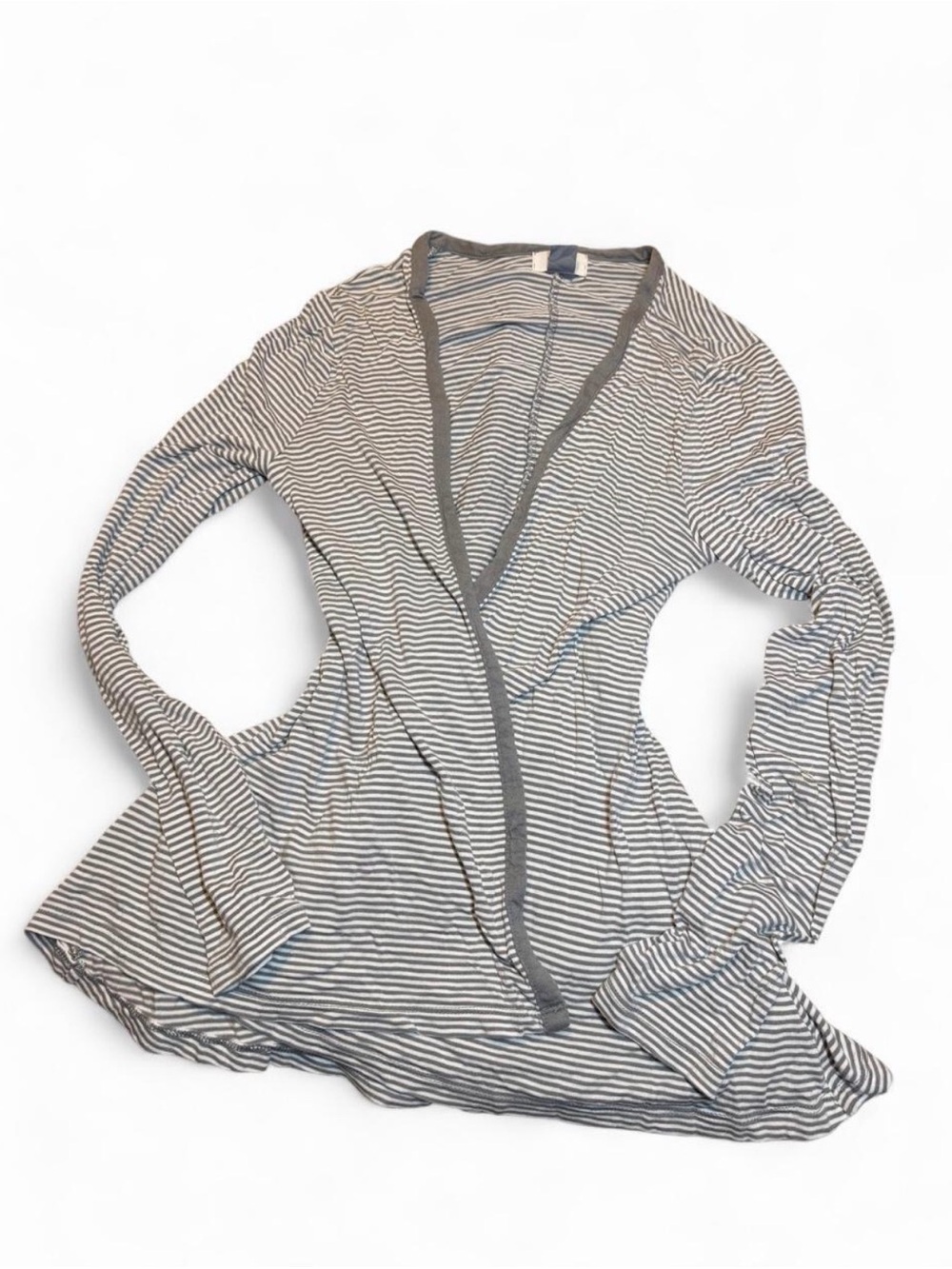 Old Navy Gray & White Striped Top - XS